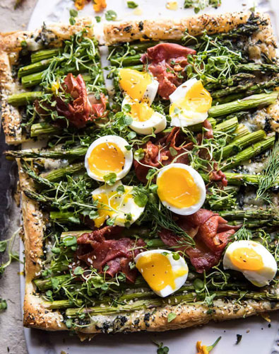 Asparagus, Egg, and Prosciutto Tart