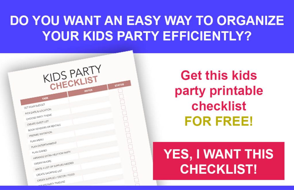 Kids Party Checklist Banner