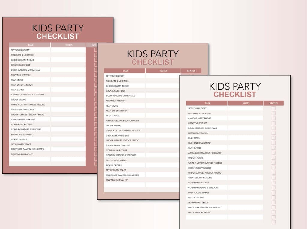 Free Kids Party Printable Checklist - Stylish Celebrations